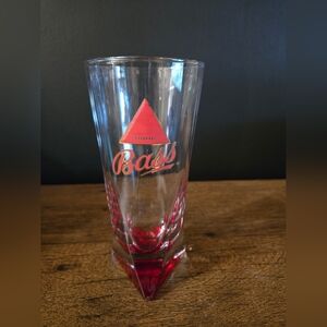 Vintage Bass Ale Beer glass with red triangle bottom, 7.5" tall